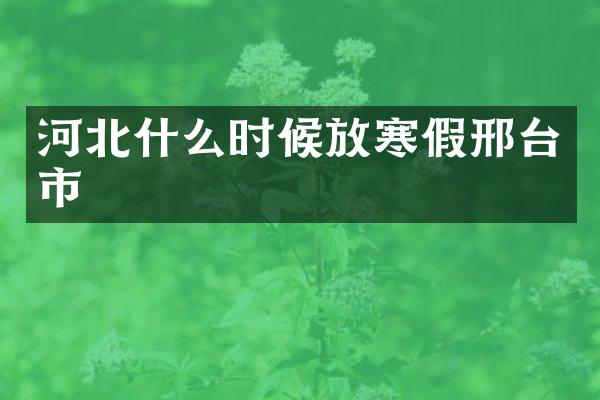 河北什么时候放寒假邢台市