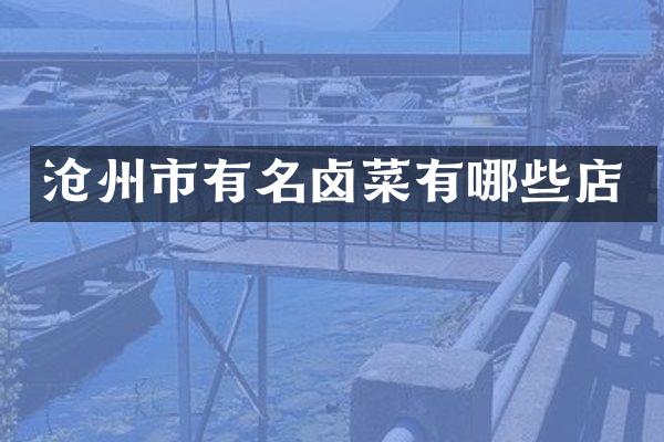 沧州市有名卤菜有哪些店