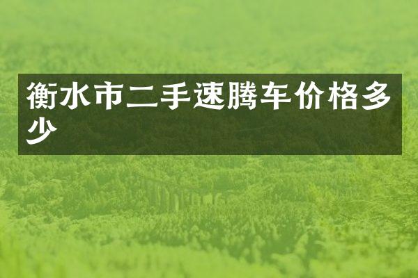 衡水市二手速腾车价格多少