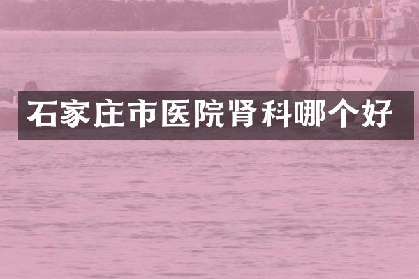 石家庄市医院肾科哪个好