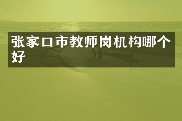 张家口市教师岗机构哪个好