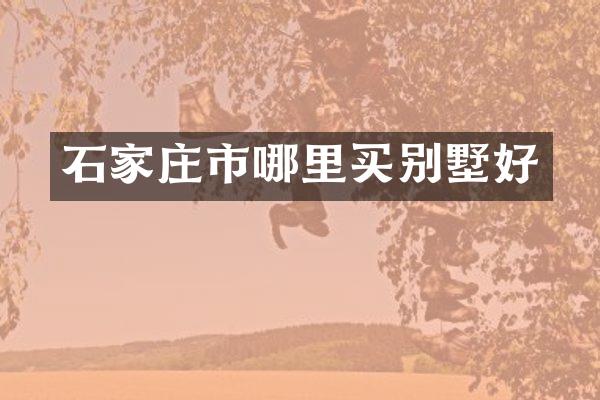 石家庄市哪里买别墅好