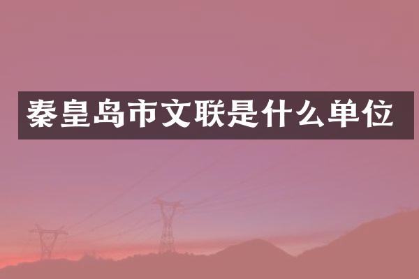 秦皇岛市文联是什么单位