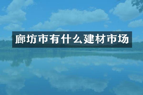 廊坊市有什么建材市场