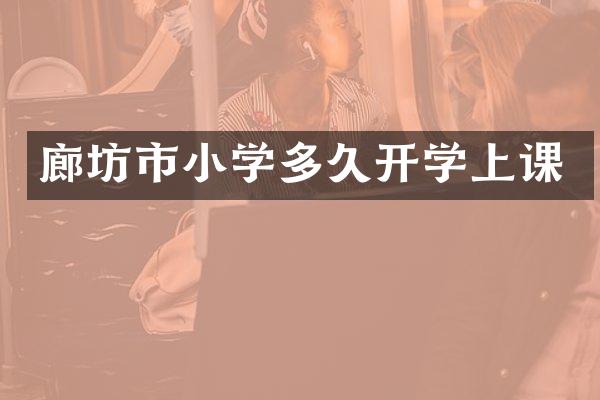 廊坊市小学多久开学上课