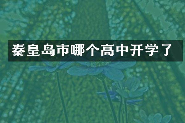秦皇岛市哪个高中开学了