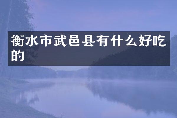 衡水市武邑县有什么好吃的