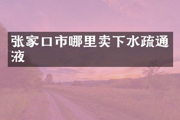 张家口市哪里卖下水疏通液