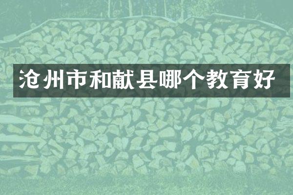 沧州市和献县哪个教育好