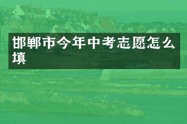 邯郸市今年中考志愿怎么填