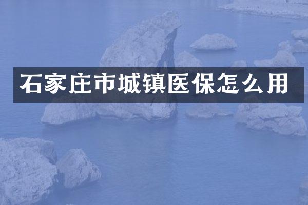 石家庄市城镇医保怎么用