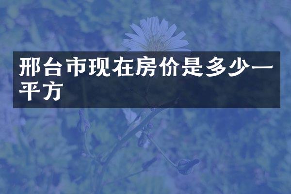 邢台市现在房价是多少一平方