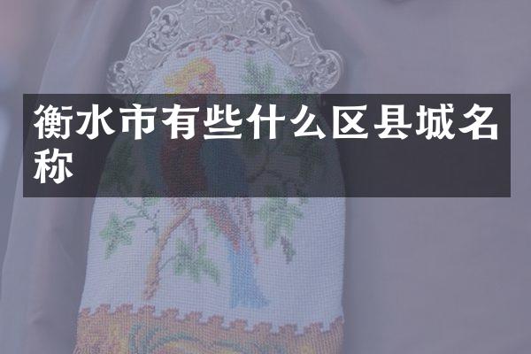 衡水市有些什么区县城名称