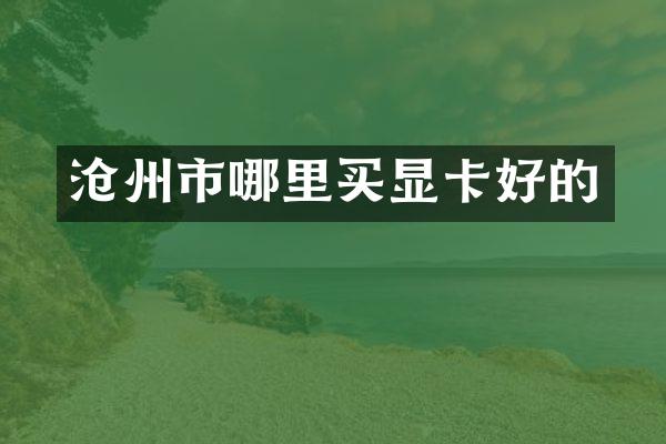 沧州市哪里买显卡好的