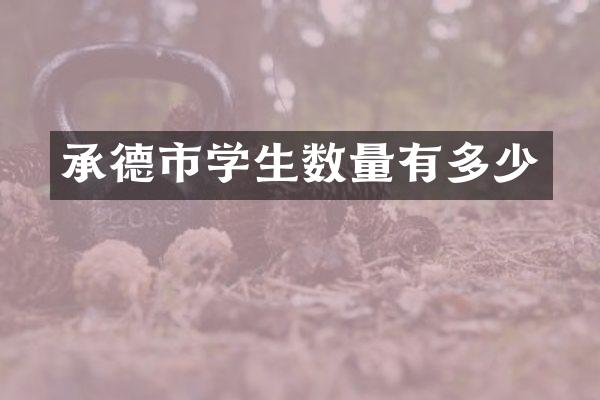 承德市学生数量有多少