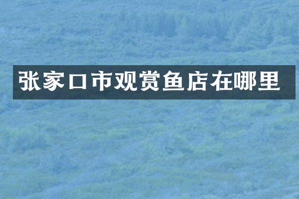 张家口市观赏鱼店在哪里