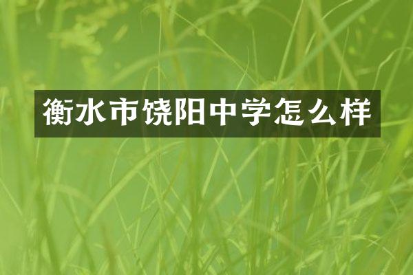 衡水市饶阳中学怎么样