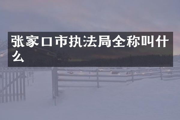 张家口市执法局全称叫什么