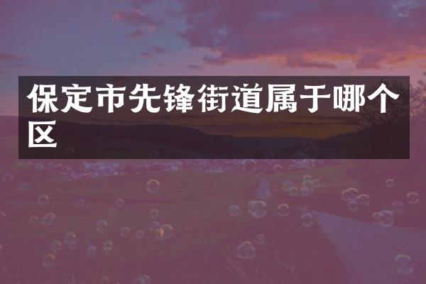 保定市先锋街道属于哪个区