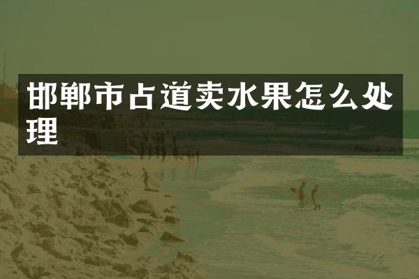 邯郸市占道卖水果怎么处理