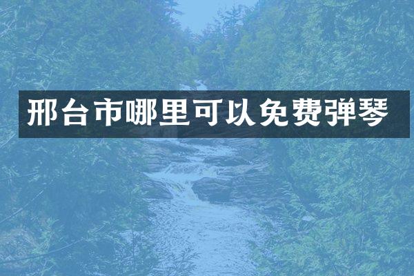 邢台市哪里可以免费弹琴
