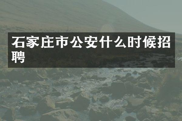 石家庄市公安什么时候招聘