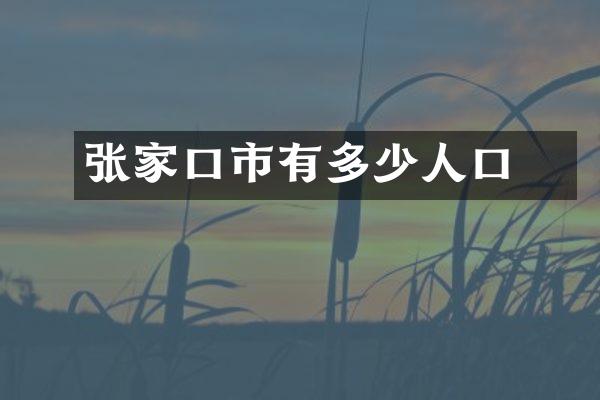 张家口市內有多少人口