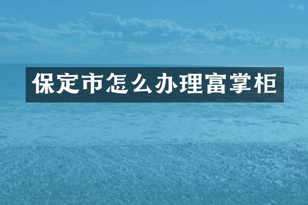 保定市怎么办理富掌柜