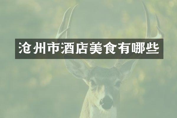 沧州市酒店美食有哪些
