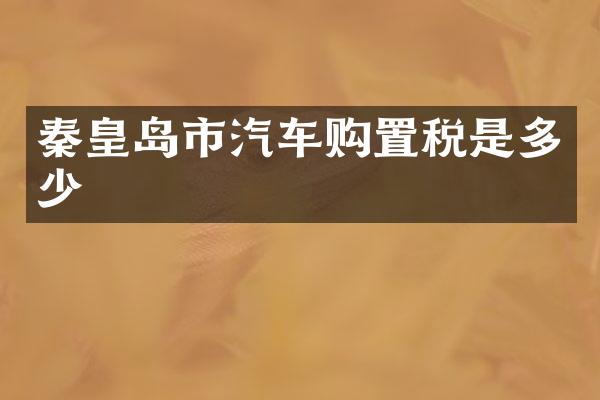 秦皇岛市汽车购置税是多少