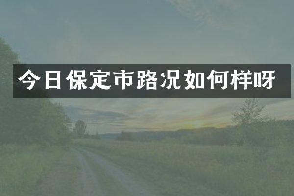 今日保定市路况如何样呀