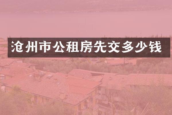 沧州市公租房先交多少钱