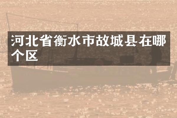 河北省衡水市故城县在哪个区