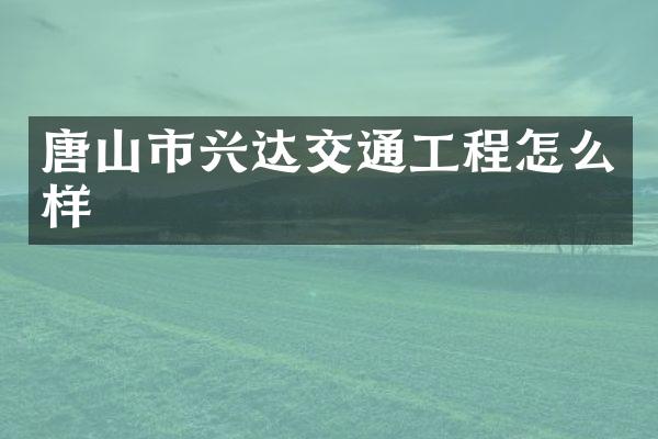 唐山市兴达交通工程怎么样