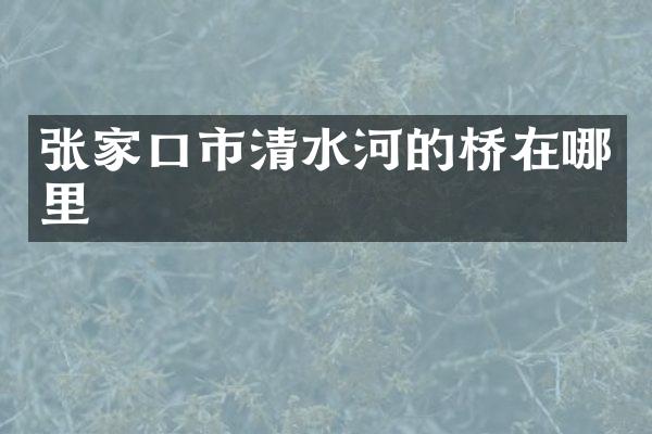 张家口市清水河的桥在哪里