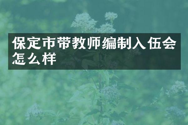 保定市带教师编制入伍会怎么样