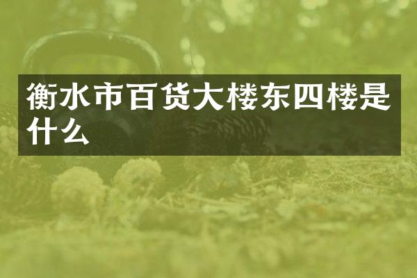 衡水市百货大楼东四楼是什么