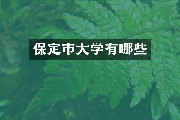 保定市大学有哪些