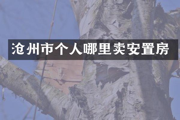 沧州市个人哪里卖安置房