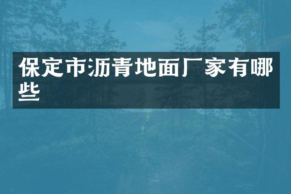 保定市沥青地面厂家有哪些