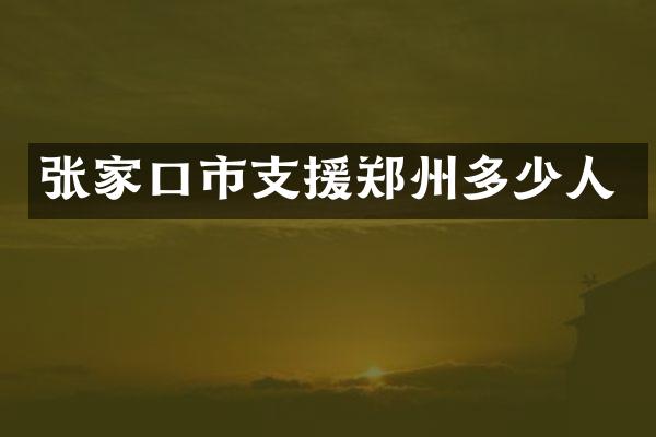 张家口市支援郑州多少人