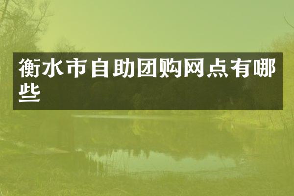 衡水市自助团购网点有哪些