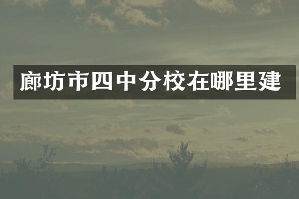 廊坊市四中分校在哪里建