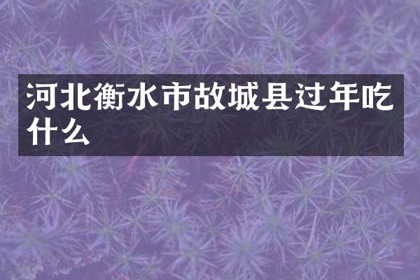 河北衡水市故城县过年吃什么