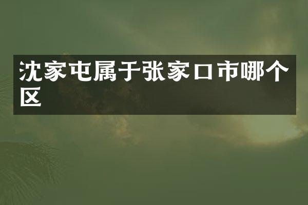 沈家屯属于张家口市哪个区