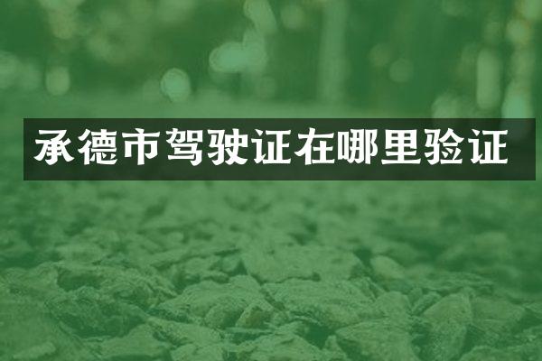 承德市驾驶证在哪里验证