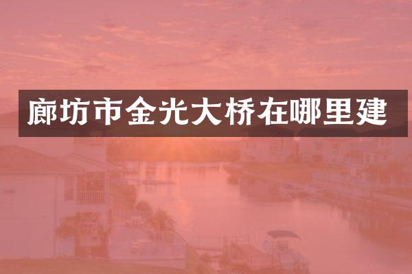 廊坊市金光大桥在哪里建