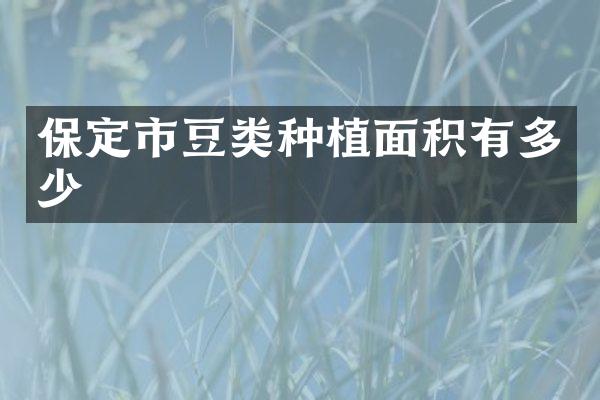 保定市豆类种植面积有多少