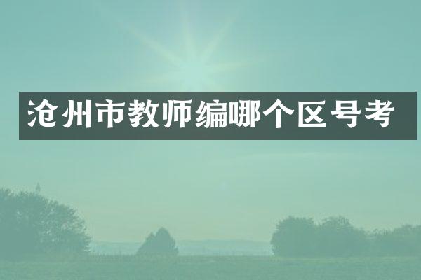 沧州市教师编哪个区号考