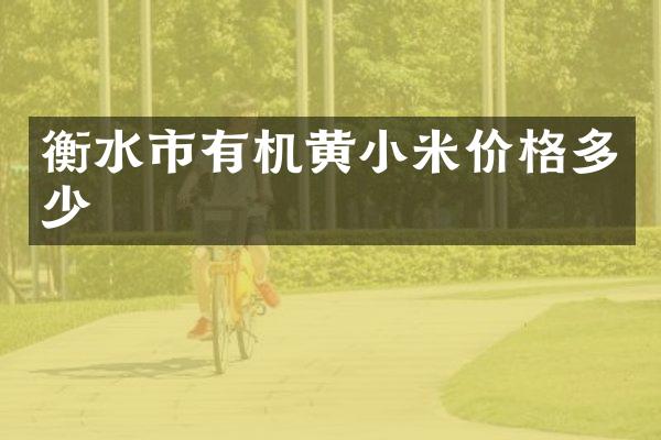 衡水市有机黄小米价格多少